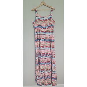 NWT Francescas Womens XL Mosaic Print Sleeveless Maxi Dress Multicolor